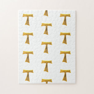 Quebra-cabeça Franciscan Tau Cross Pax Et Bonum Dourado Metálic