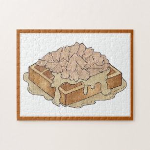 Quebra-cabeça Frango e Waffles, Comida Neerlandesa Amish