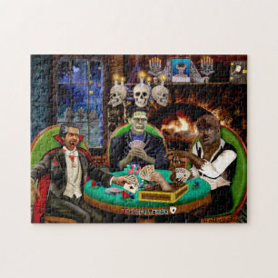 Quebra-cabeça Frankenstein e Drácula Halloween Monstro Poker 