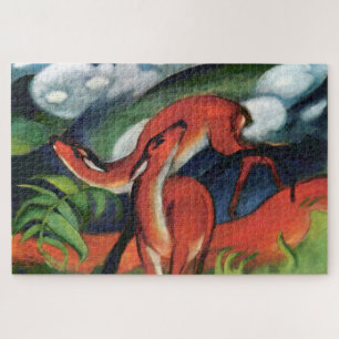 Quebra-cabeça Franz Marc Veado Vermelho II Pintura Expressionist