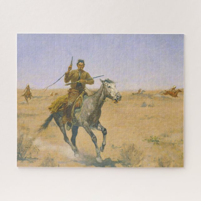 Quebra-cabeça Frederic Remington O Voo 1895 (Horizontal)