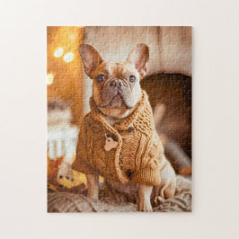 Quebra-cabeça French Bulldog in Knitted Dog Attire