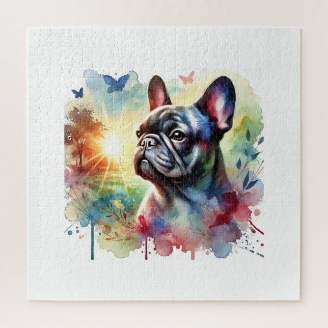 Quebra-cabeça French Bulldog in Watercolor 240624AREF129 - Water (Vertical)