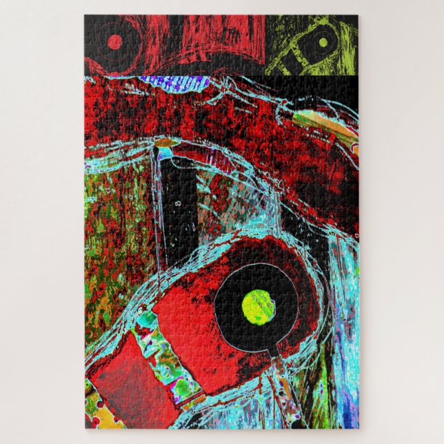 Quebra-cabeça Frequency Serpent – Digital Abstract Energy Puzzle (Vertical)