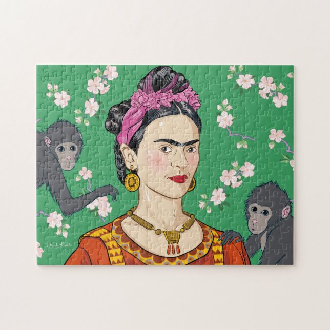Quebra-cabeça Frida Kahlo Monkey Graphic (Horizontal)