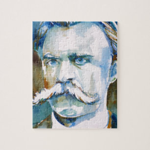 Quebra-cabeça friedrich nietzsche - retrato de aquarela