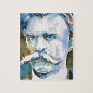Quebra-cabeça friedrich nietzsche - retrato de aquarela