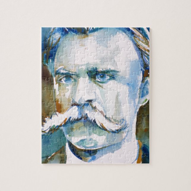 Quebra-cabeça friedrich nietzsche - retrato de aquarela (Vertical)