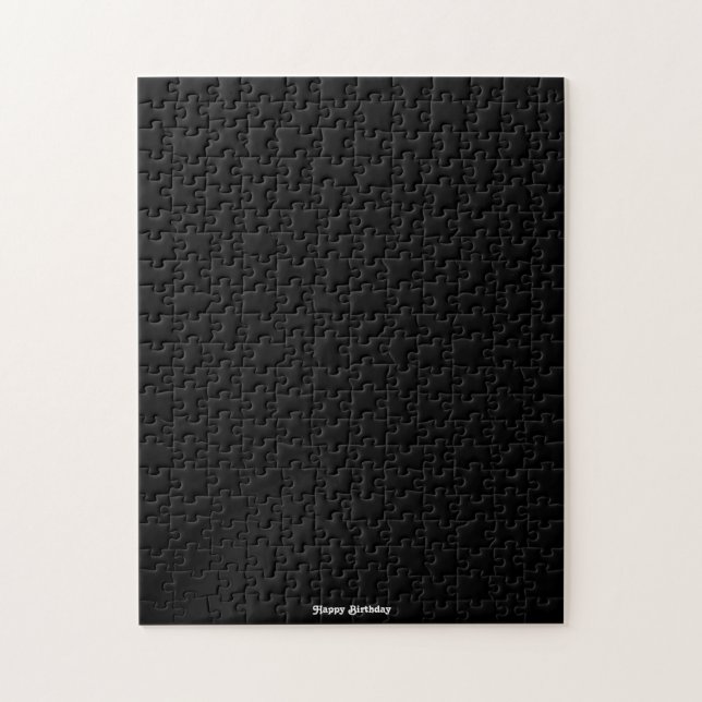 Quebra-cabeça Frustração de Aniversário Preto Feliz (Vertical)