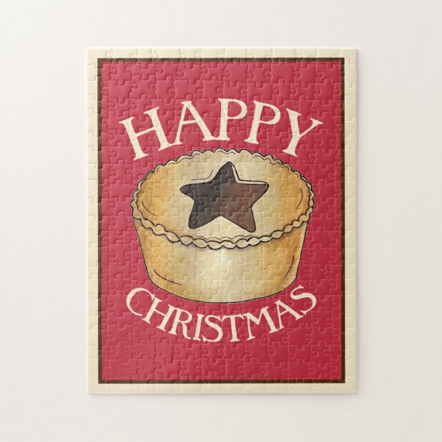 Quebra-cabeça FRUTA britânica Mince Pie Feliz Natal (Vertical)