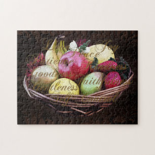 Quebra-cabeça Fruta da Espírito, Pintada Cesta Marrom