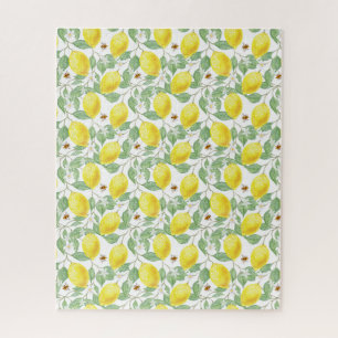 Quebra-cabeça Fruta de limão com aquarelas, Flor de Limão e Abel
