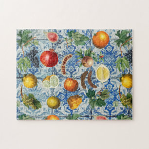 Quebra-cabeça Fruta de Verão do Mediterrâneo e Mosaico Branco