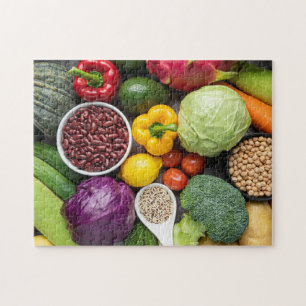Quebra-cabeça Fruta e exibição de vegetais