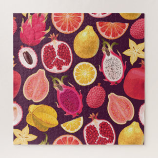 Quebra-cabeça Fruta exótica: padrão transparente colorido
