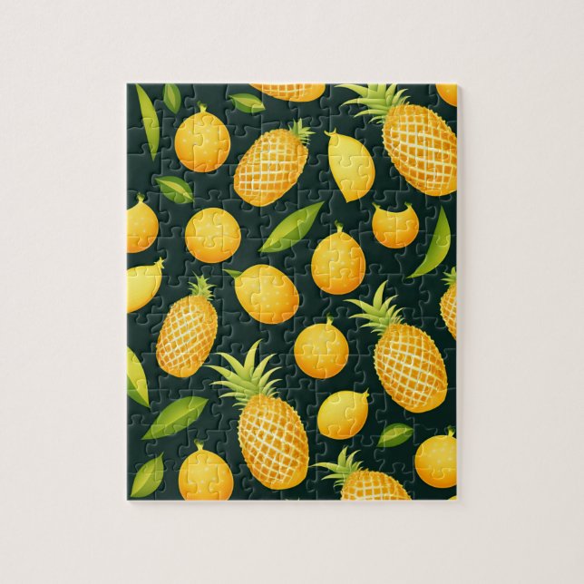 Quebra-cabeça Frutas Amarelas E Abacaxi (Vertical)