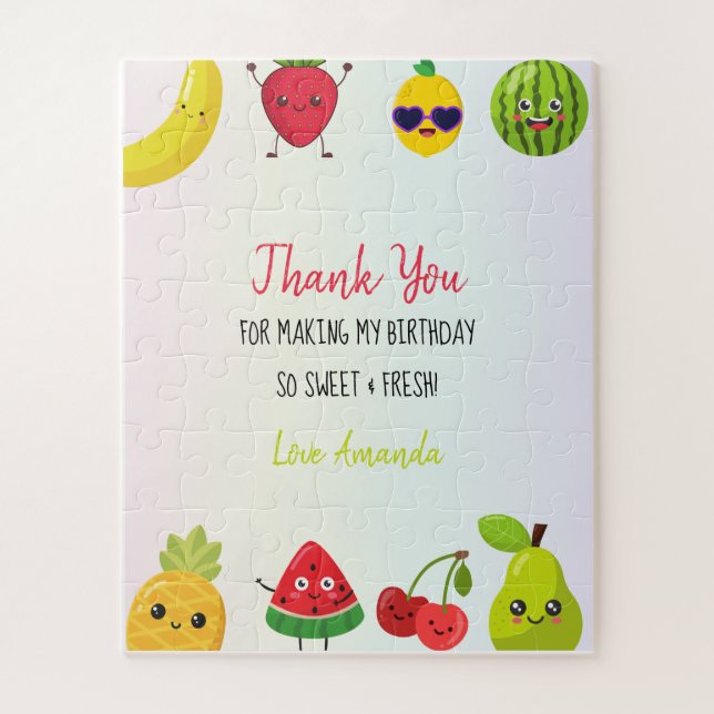 Quebra-cabeça Frutas Bonitas Obrigado Primeiro Presente Festa de (Vertical)