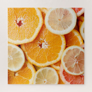 Quebra-cabeça Frutas De Citros De Laranja Em Fatias Suculentas