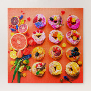 Quebra-cabeça Frutas e bagaços de nozes comidas coloridas