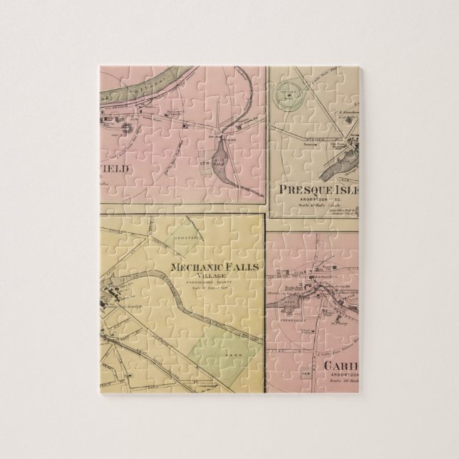 Quebra-cabeça Ft Fairfield, Ilha do Presque, Mapa das Caraíbas (Vertical)