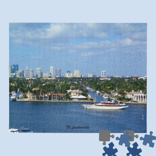 Quebra-cabeça Ft Lauderdale Intracoastal Skyline Yacht