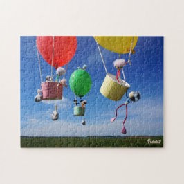 Quebra-cabeça Fubby's in luchtballonnen die op avontuur gaan.