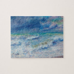 Quebra-cabeça Fuga de Renoir. Inimpressionismo náutico azul. Mar