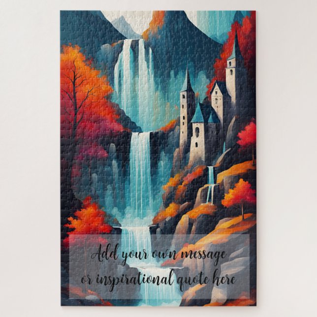 Quebra-cabeça Fuga Personalizada do Castelo da Cachoeira (Vertical)