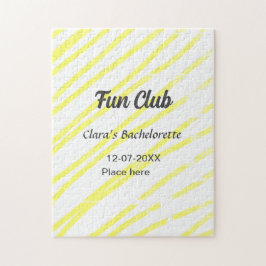 Quebra-cabeça Fun Club bachelorette party yellow lines backgroun