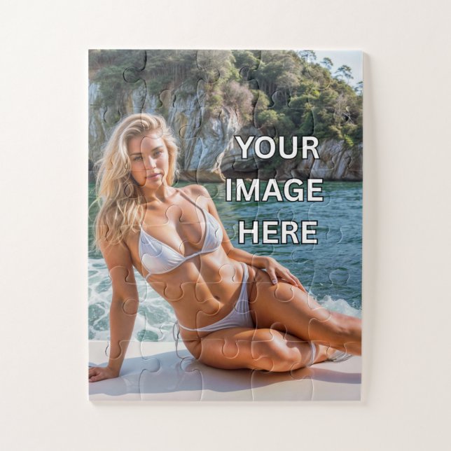 Quebra-cabeça FUN! 🧩 Custom Jigsaw Puzzle – Add Image or Text (Vertical)