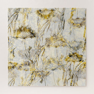 Quebra-cabeça fundo aquarela abstrato: dandelion, juniper