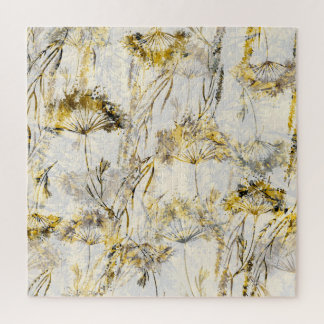Quebra-cabeça fundo aquarela abstrato: dandelion, juniper