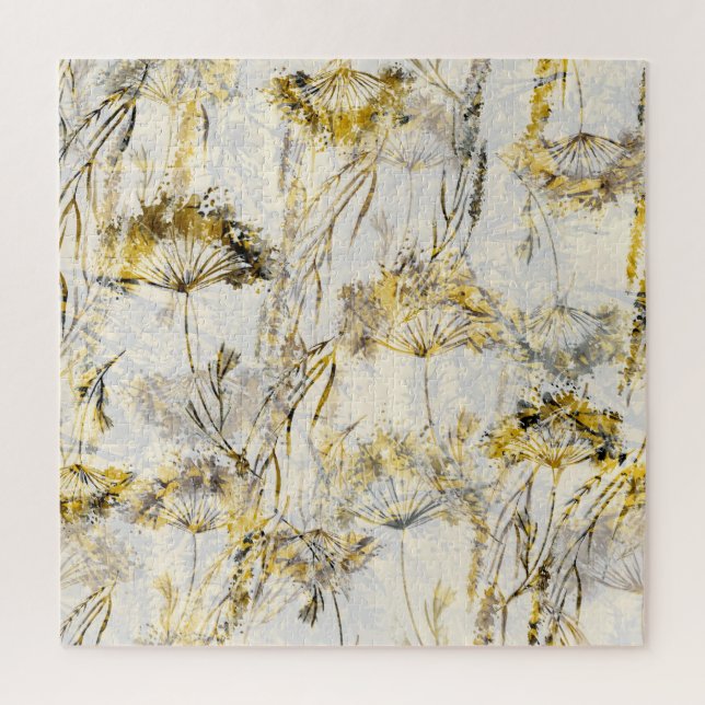 Quebra-cabeça fundo aquarela abstrato: dandelion, juniper (Vertical)