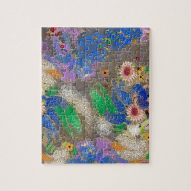 Quebra-cabeça Fundo de flores abstratas de Odilon Redon. (Vertical)