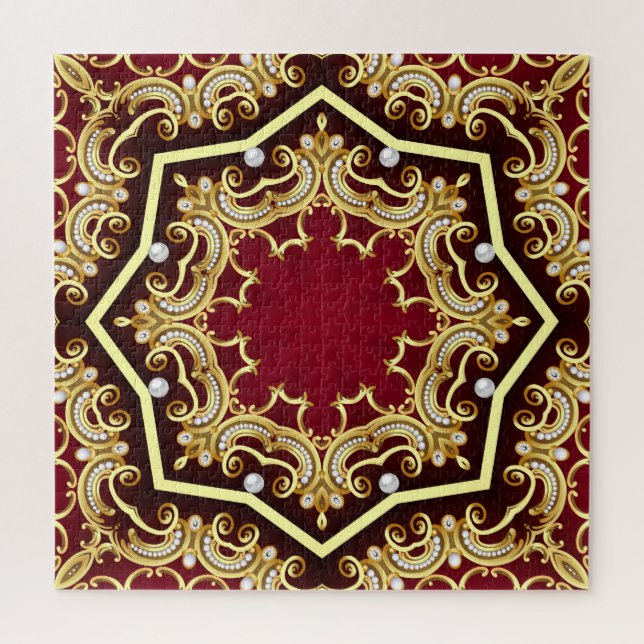 Quebra-cabeça Fundo de Ilustração de Quadro Dourado Pérola (Vertical)