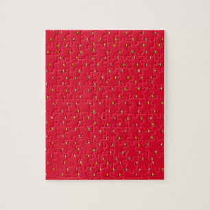 Quebra-cabeça Fundo engraçado de morango vermelho