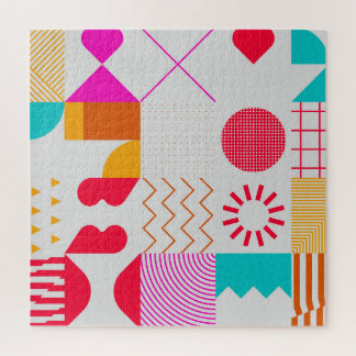 Quebra-cabeça Fundo Geométrico de Trendy dos anos 80 a 90