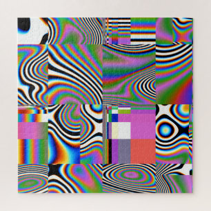 Quebra-cabeça Fundo Geométrico Vibrant Digital Abstrato