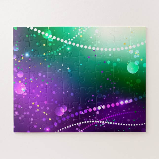 Quebra-cabeça Fundo Roxo Festivo do Carnaval (Horizontal)