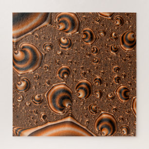 Quebra-cabeça Funky Trippy Espirando Laranja Arte Fractal