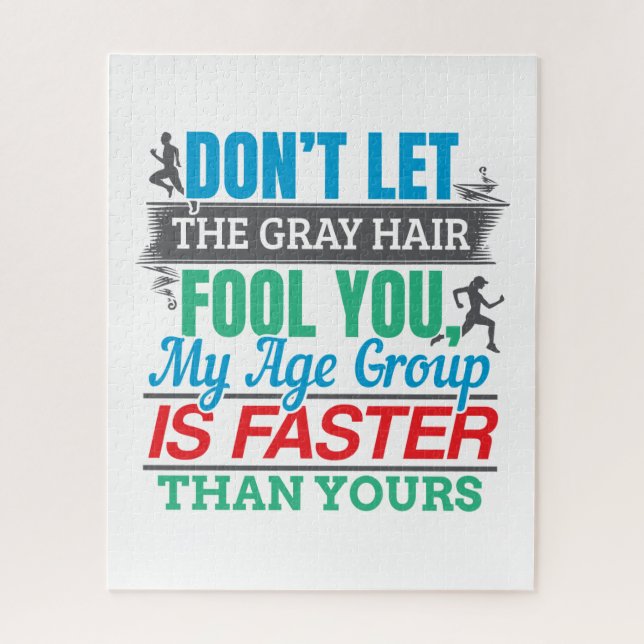 Quebra-cabeça Funny Old Runner - Grupo de Idade Mais Rápida em E (Vertical)