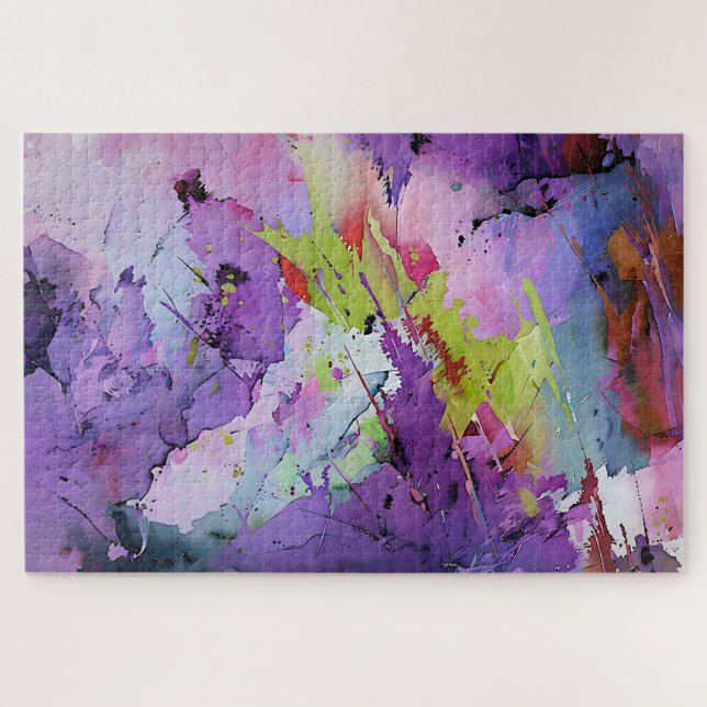 Quebra-cabeça "Fusão de matizes" Arte Abstrato Contemporânea (Horizontal)