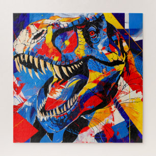 Quebra-cabeça Fusão do Dinossauro T-rex Retro Selvagem