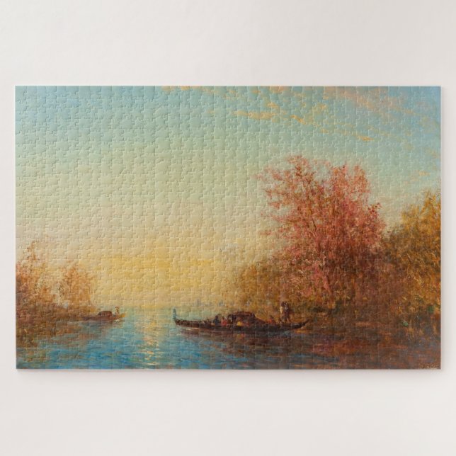 Quebra-cabeça Fusine, Environs De Venise - Félix Ziem (Horizontal)