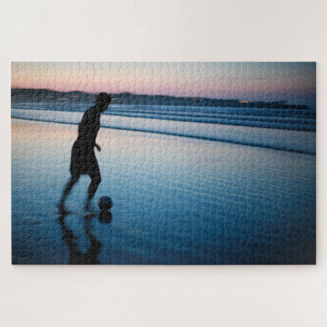 Quebra-cabeça Futebol de praia no amanhecer (Horizontal)