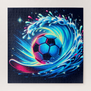 Quebra-cabeça Futebol de Surf de Bola de Onda Futurista Oceano
