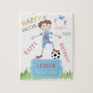 Quebra-cabeça Futebol personalizado aniversário infantil engraça