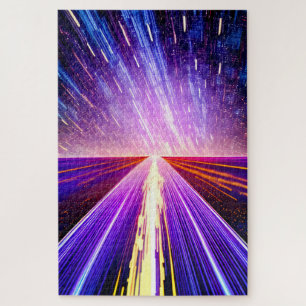 Quebra-cabeça Futurística Rodovia Noturna Passando à Noite