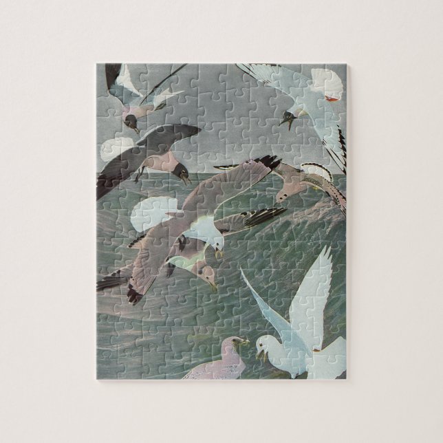 Quebra-cabeça Gaivotas Sobre as Ondas do Oceano por Louis Agassi (Vertical)