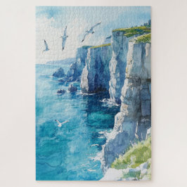 Quebra-cabeça Gaivotas sobre Cliff na costa